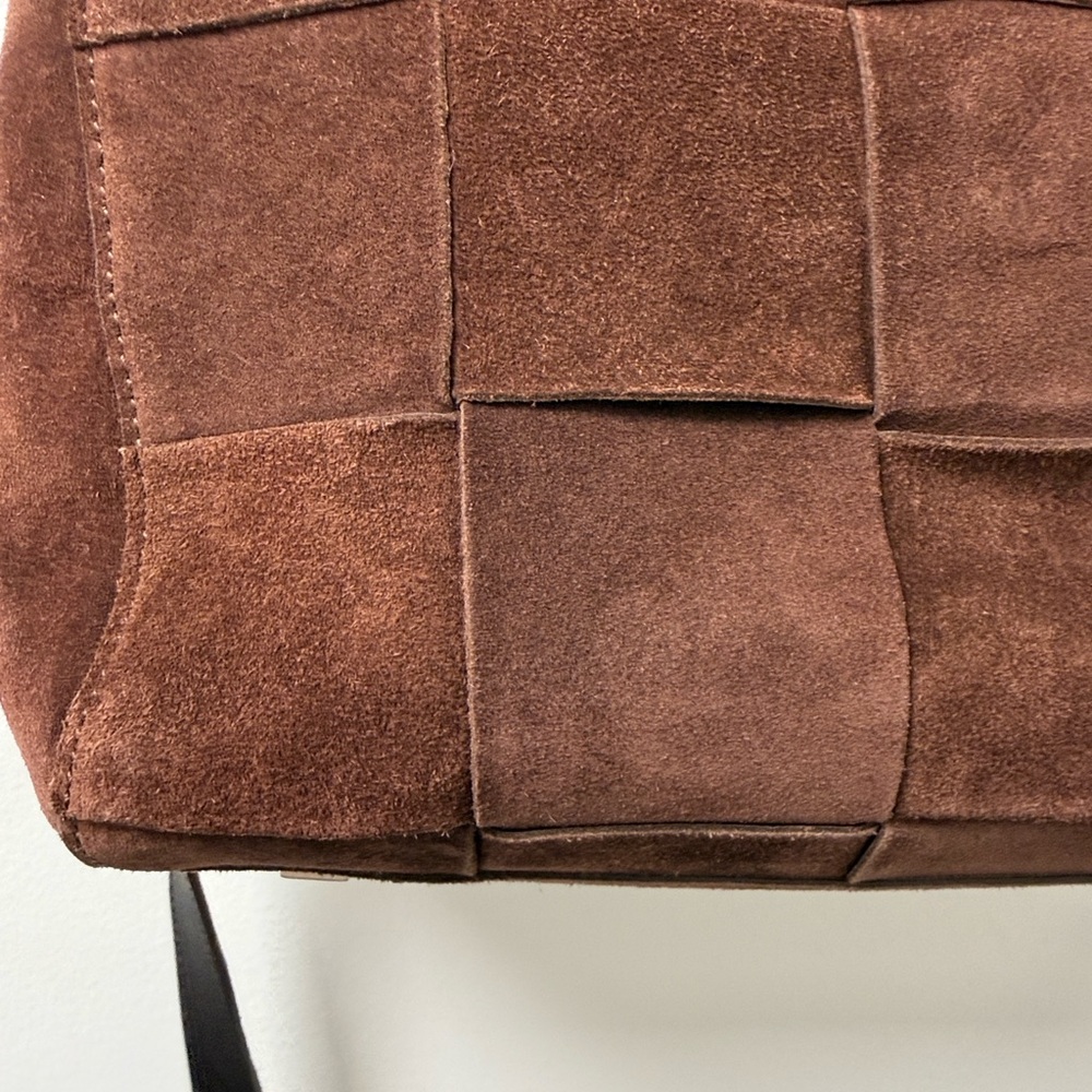 Stephane Kelian Brown Suede Patchwork Shoulder Bag - Picture 3 of 9